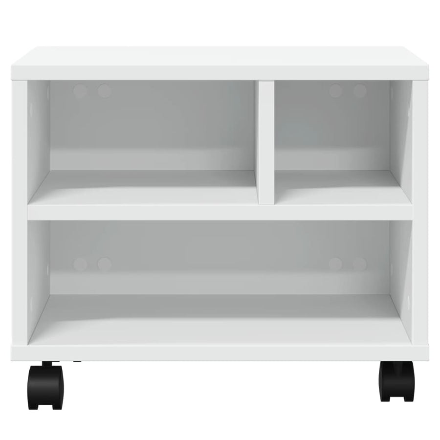 Printerkastje met wielen 41x32x34,5 cm wit