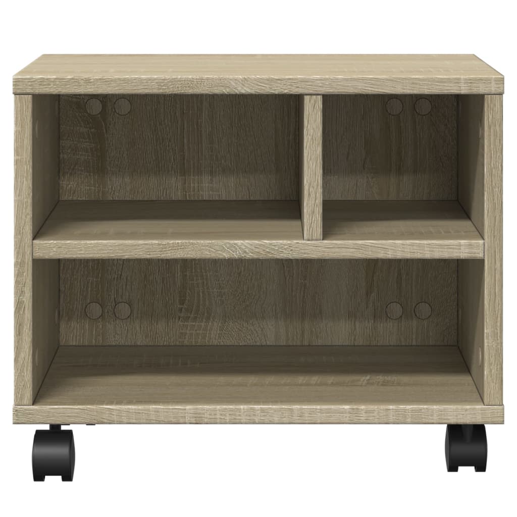 Printerkastje met wielen 41x32x34,5 cm sonoma eikenkleurig