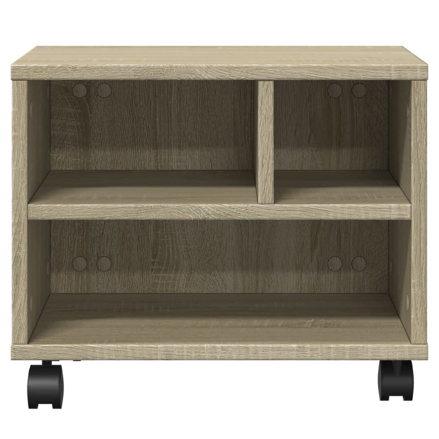 Printerkastje met wielen 41x32x34,5 cm sonoma eikenkleurig