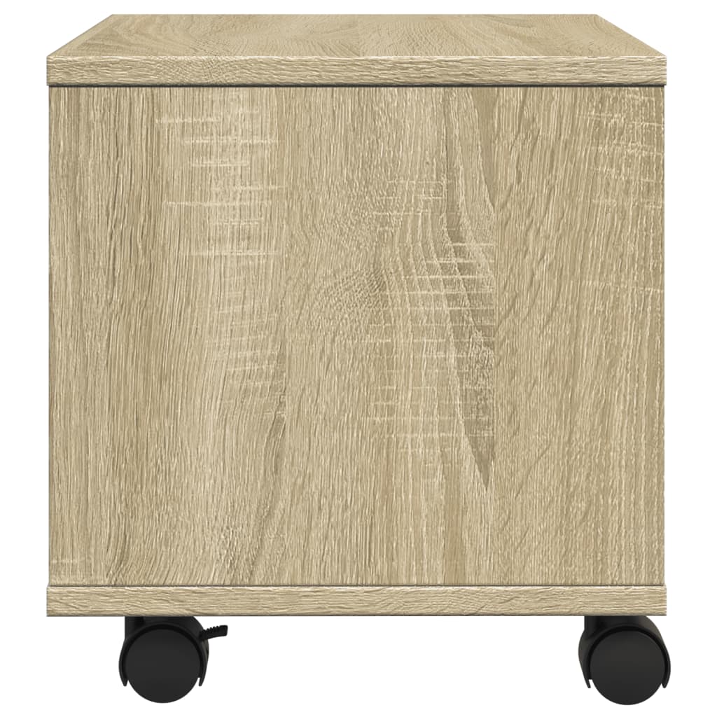 Printerkastje met wielen 41x32x34,5 cm sonoma eikenkleurig