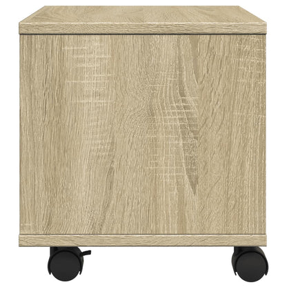 Printerkastje met wielen 41x32x34,5 cm sonoma eikenkleurig