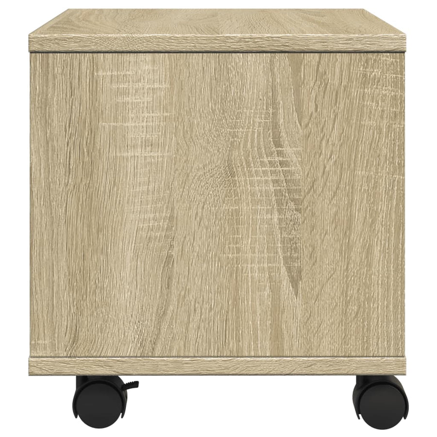 Printerkastje met wielen 41x32x34,5 cm sonoma eikenkleurig