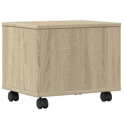 Printerkastje met wielen 41x32x34,5 cm sonoma eikenkleurig
