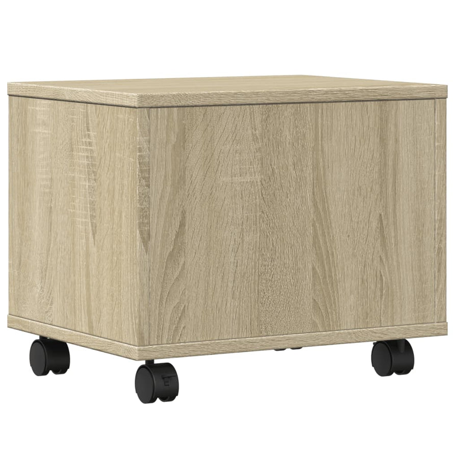 Printerkastje met wielen 41x32x34,5 cm sonoma eikenkleurig