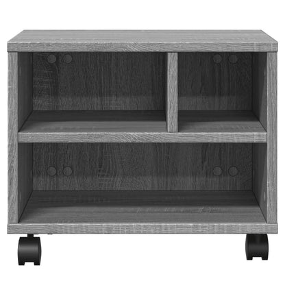 Printerkastje met wielen 41x32x34,5 cm grijs sonoma eikenkleur