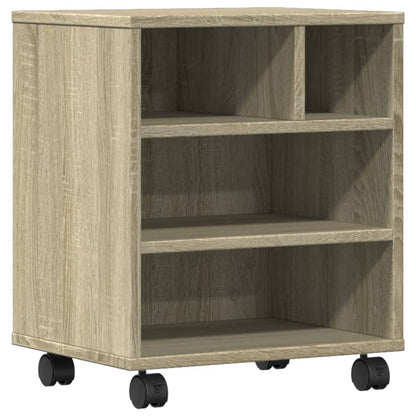 Printerkastje met wielen 41x32x48 cm sonoma eikenkleurig