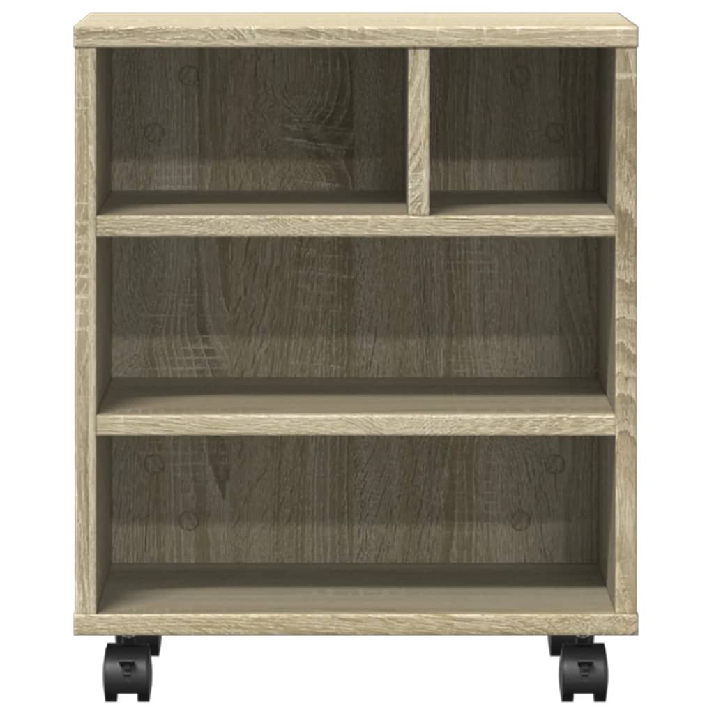 Printerkastje met wielen 41x32x48 cm sonoma eikenkleurig
