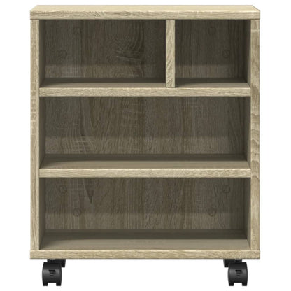 Printerkastje met wielen 41x32x48 cm sonoma eikenkleurig