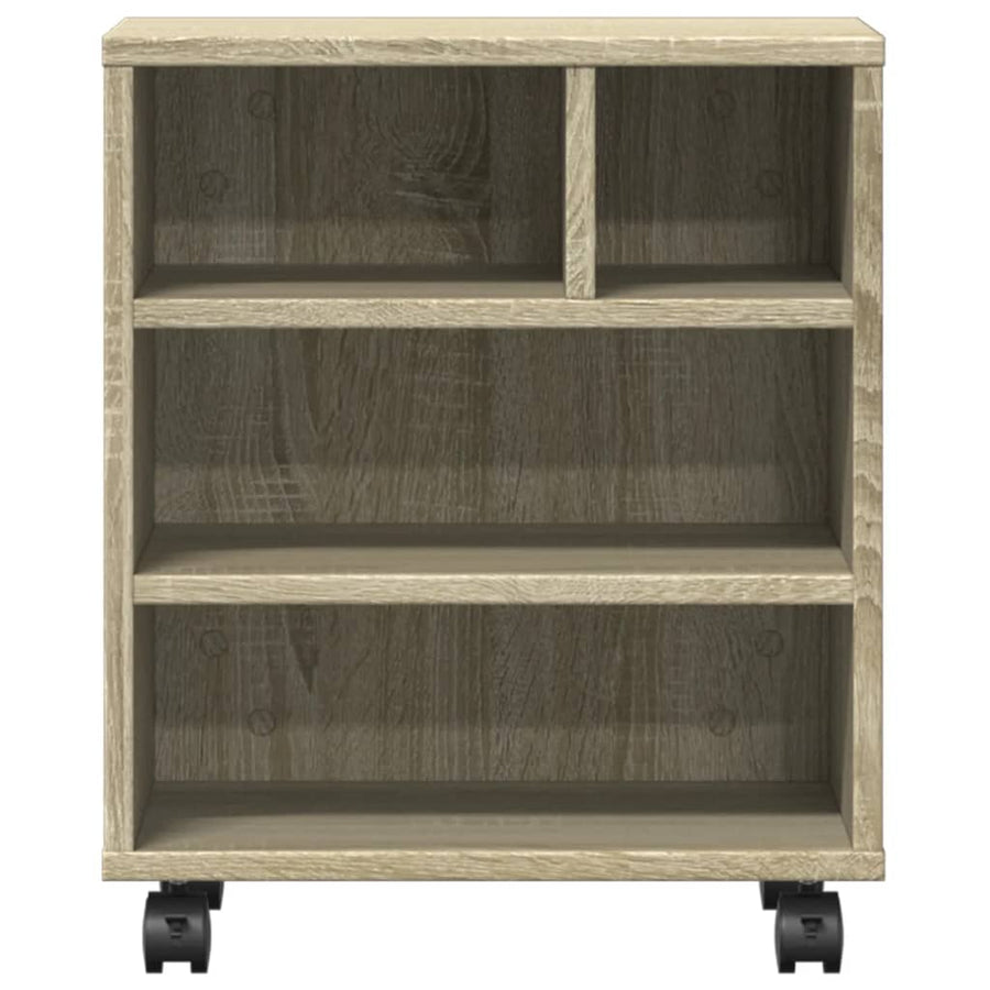 Printerkastje met wielen 41x32x48 cm sonoma eikenkleurig