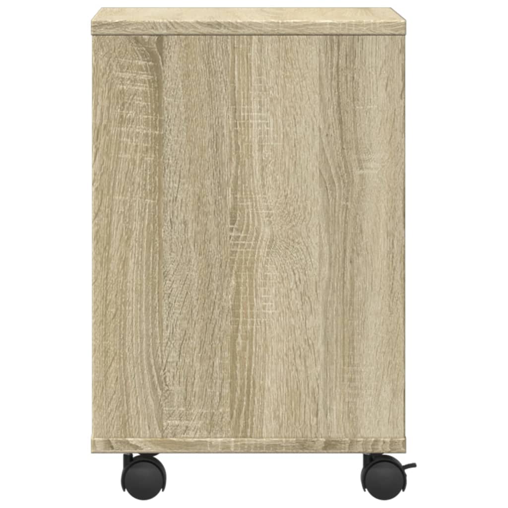 Printerkastje met wielen 41x32x48 cm sonoma eikenkleurig