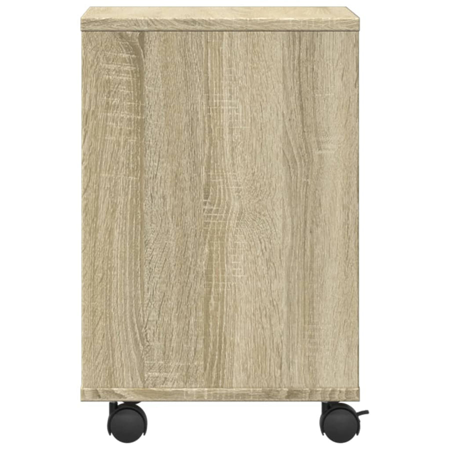 Printerkastje met wielen 41x32x48 cm sonoma eikenkleurig