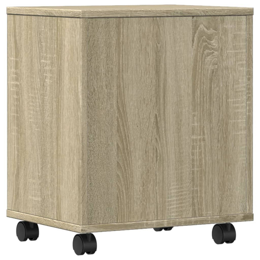 Printerkastje met wielen 41x32x48 cm sonoma eikenkleurig