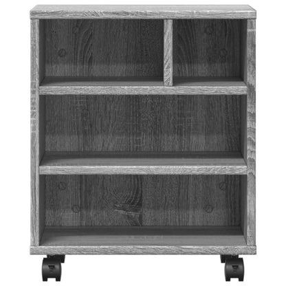 Printerkastje met wielen 41x32x48 cm grijs sonoma eikenkleur