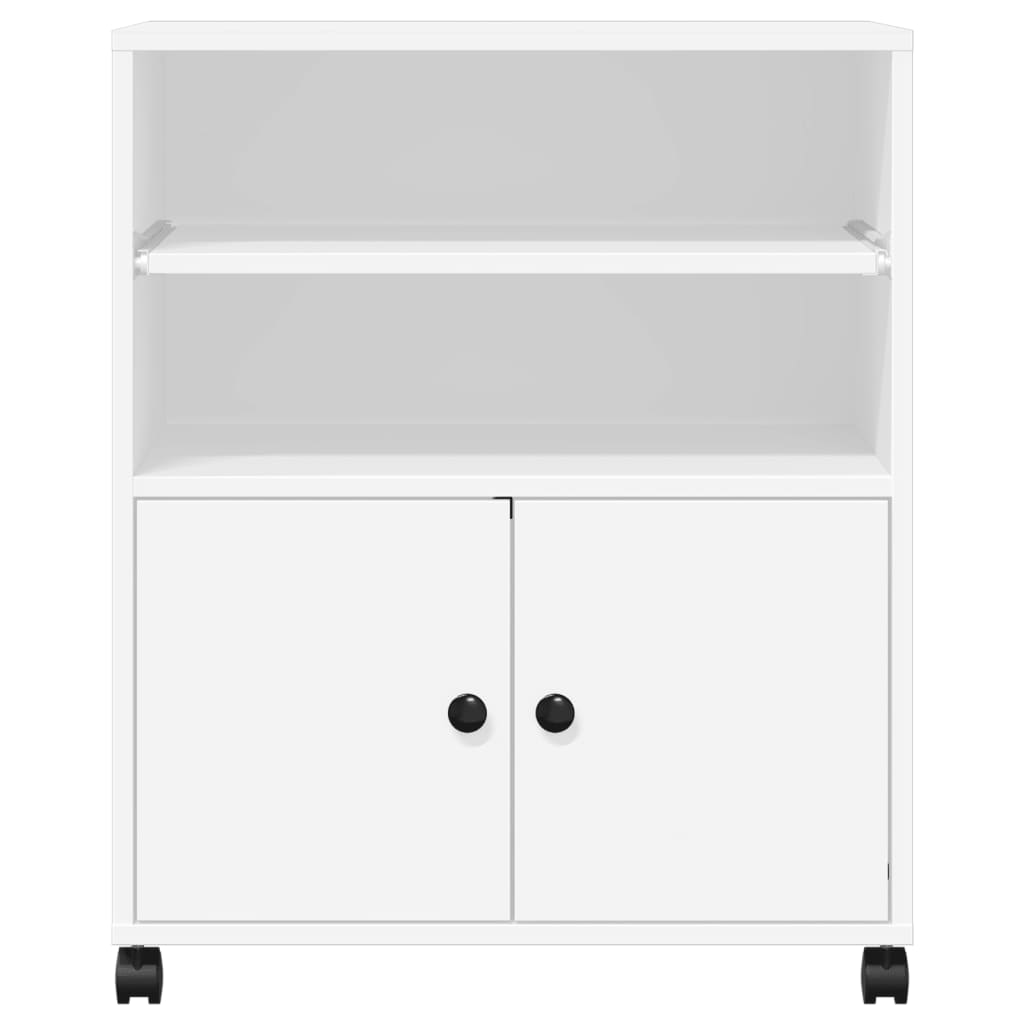 Printerkastje met wielen 60x48x74 cm wit