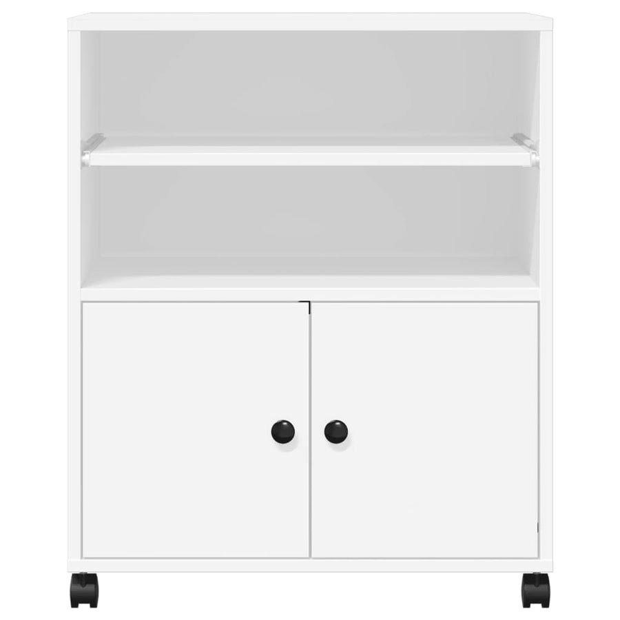 Printerkastje met wielen 60x48x74 cm wit