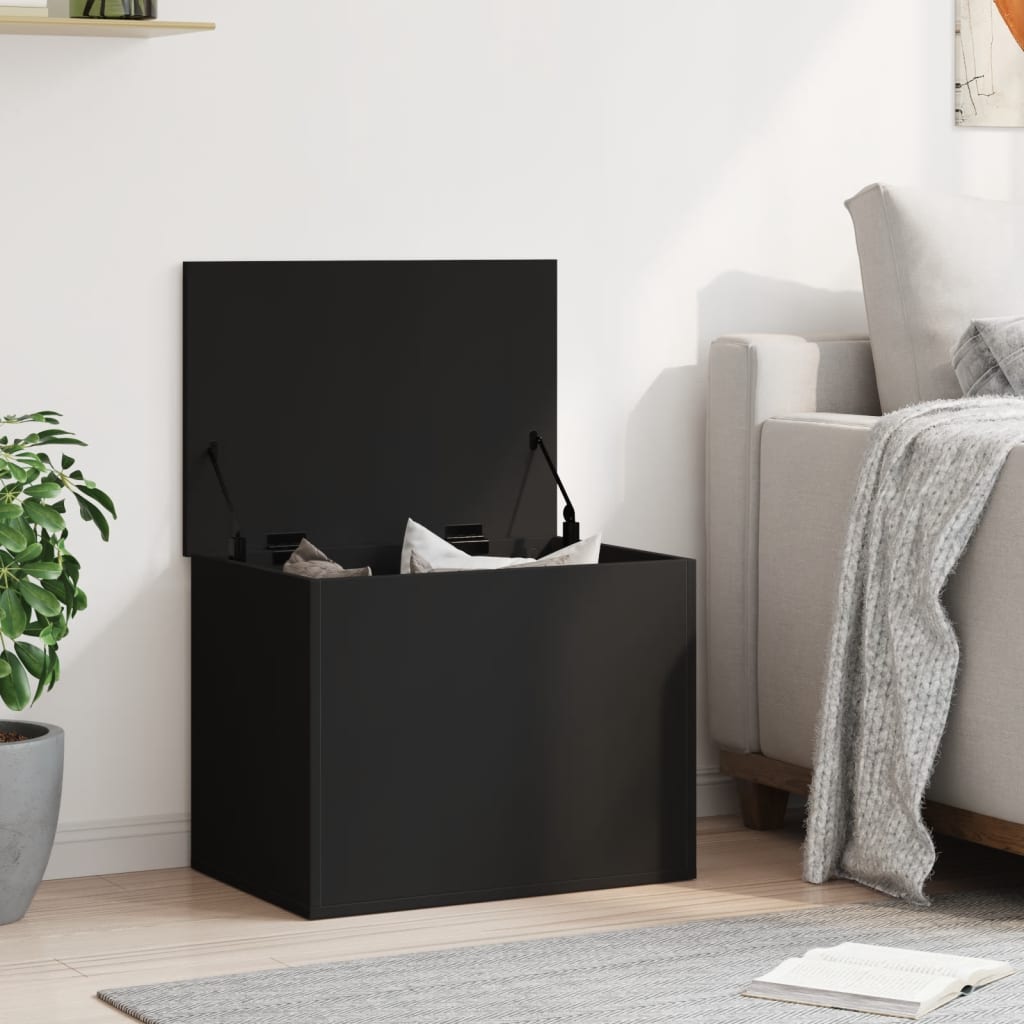 Opbergbox 60x42x46 cm bewerkt hout zwart