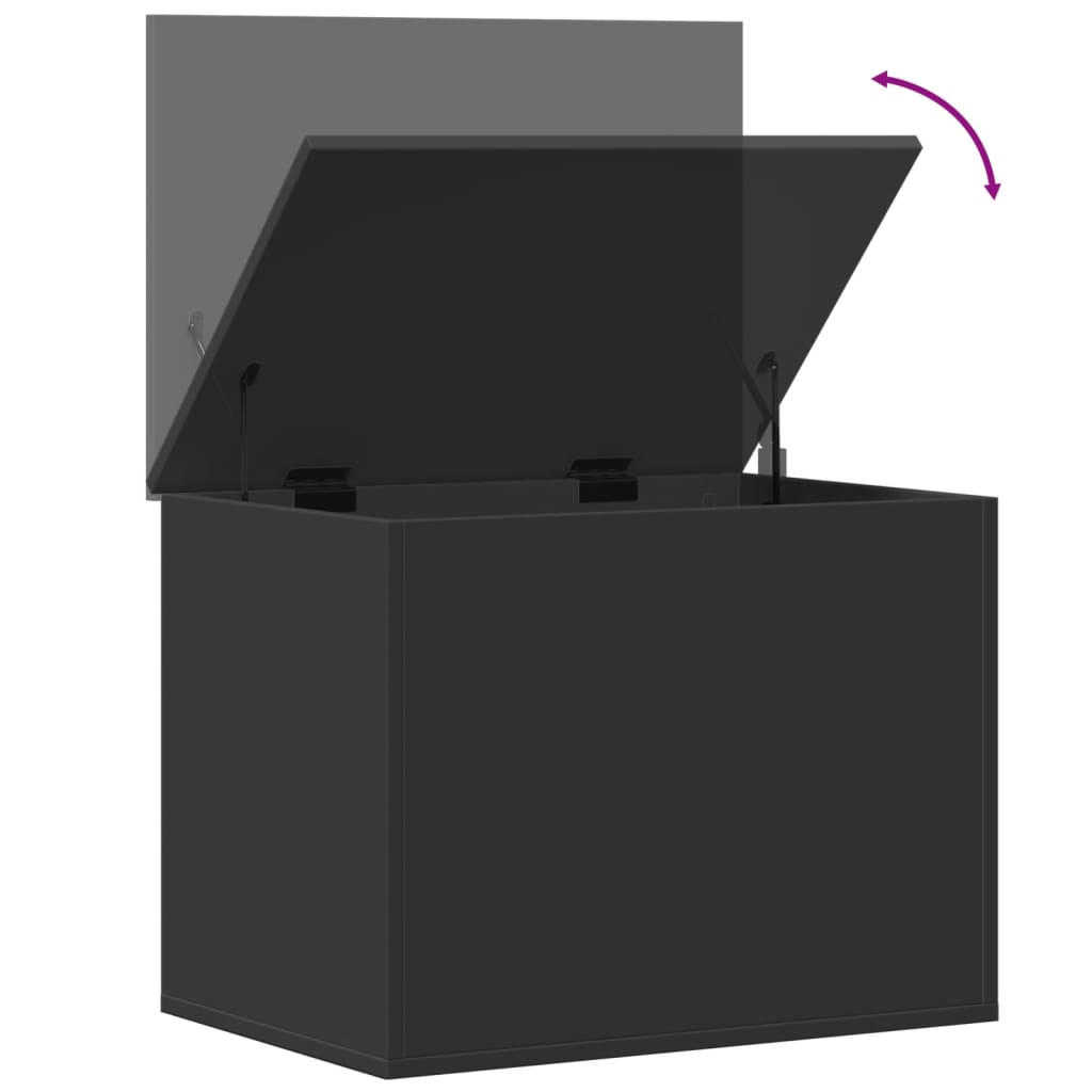 Opbergbox 60x42x46 cm bewerkt hout zwart