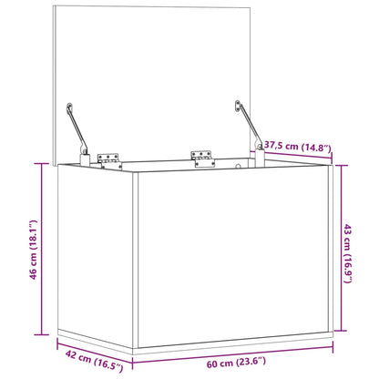 Opbergbox 60x42x46 cm bewerkt hout zwart