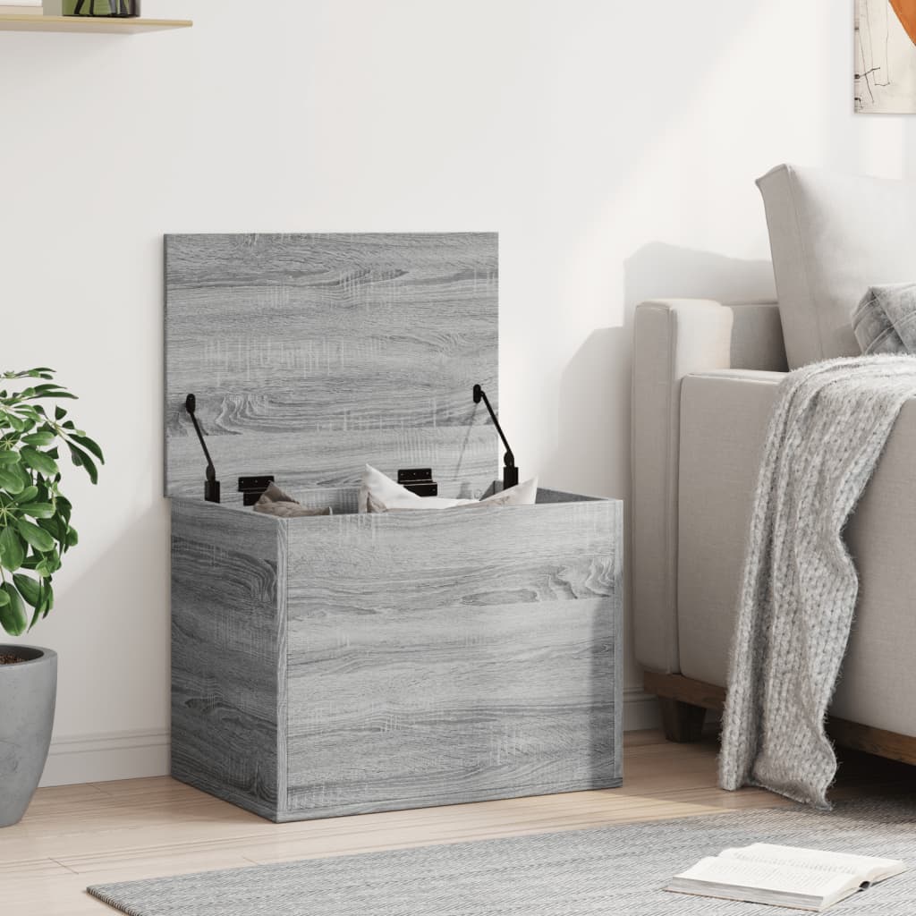 Opbergbox 60x42x46 cm bewerkt hout grijs sonoma eikenkleurig