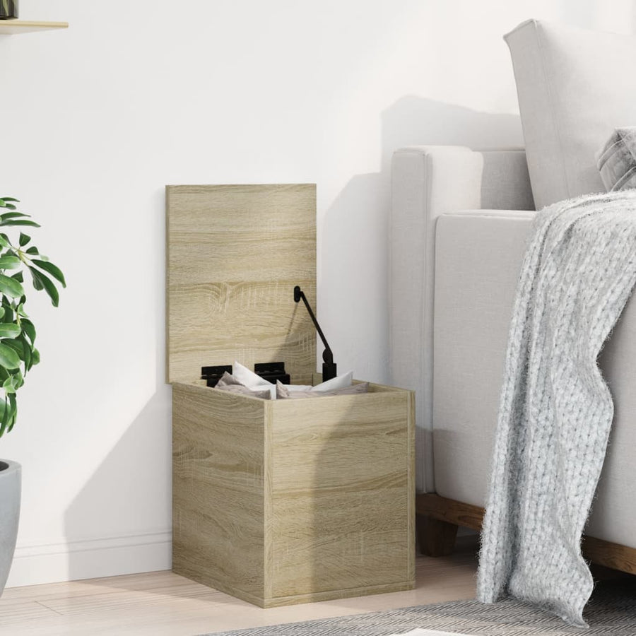 Opbergbox 30x35x35 cm bewerkt hout sonoma eikenkleurig