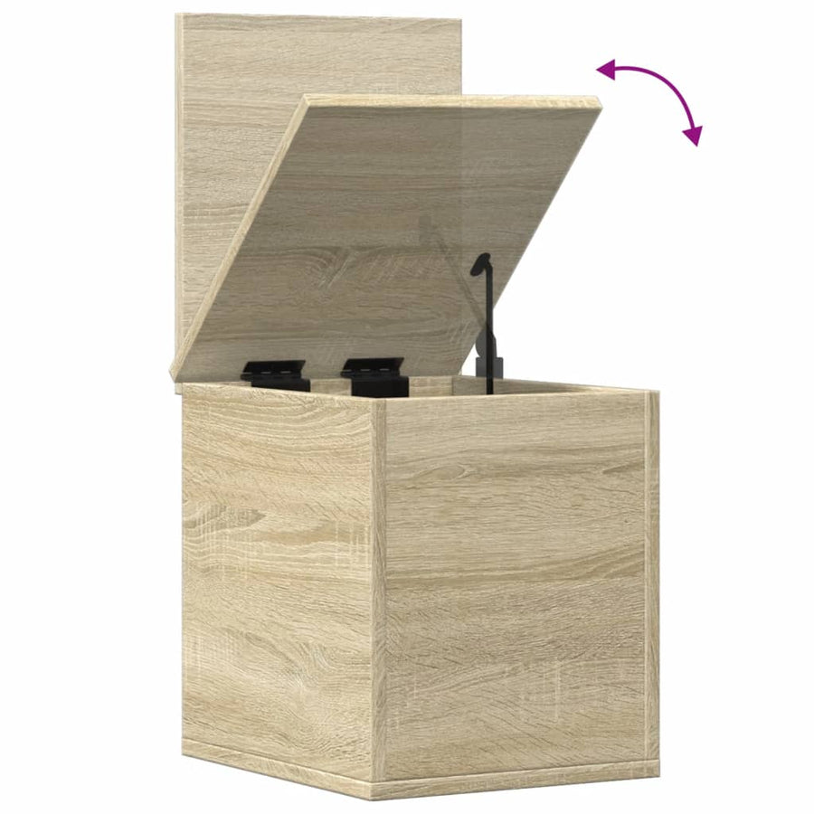 Opbergbox 30x35x35 cm bewerkt hout sonoma eikenkleurig