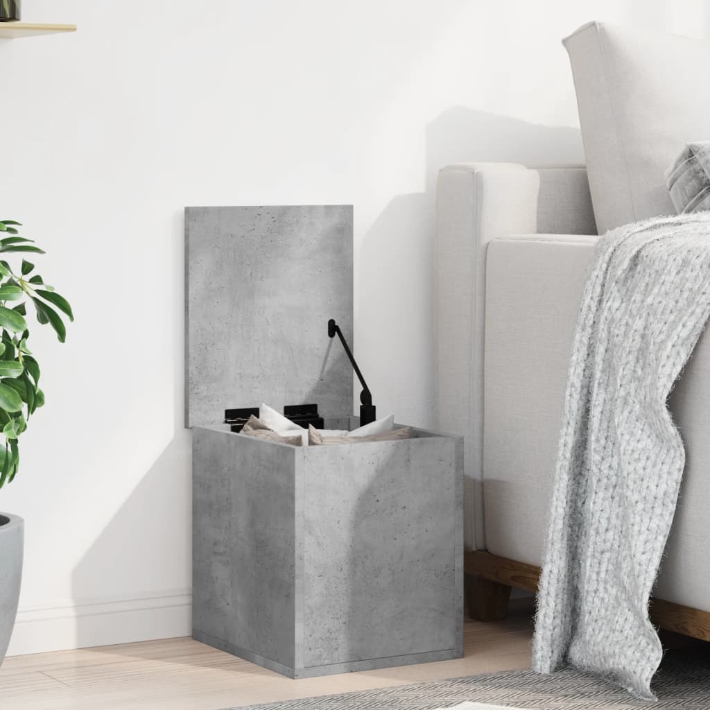 Opbergbox 30x35x35 cm bewerkt hout betongrijs