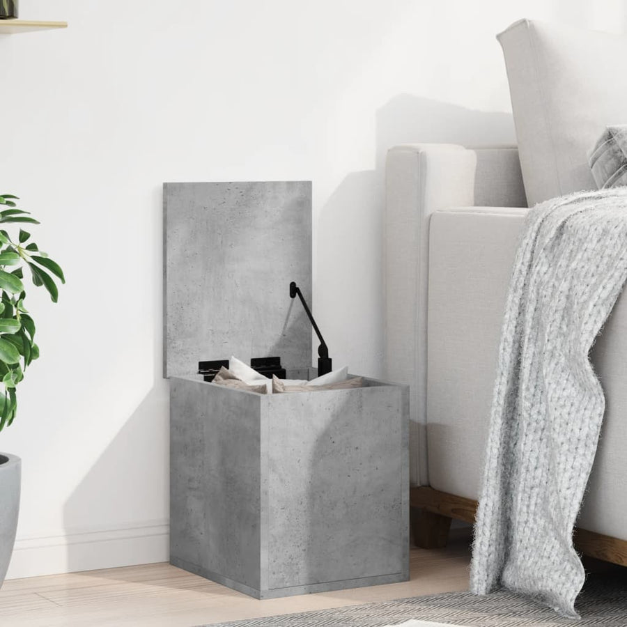 Opbergbox 30x35x35 cm bewerkt hout betongrijs