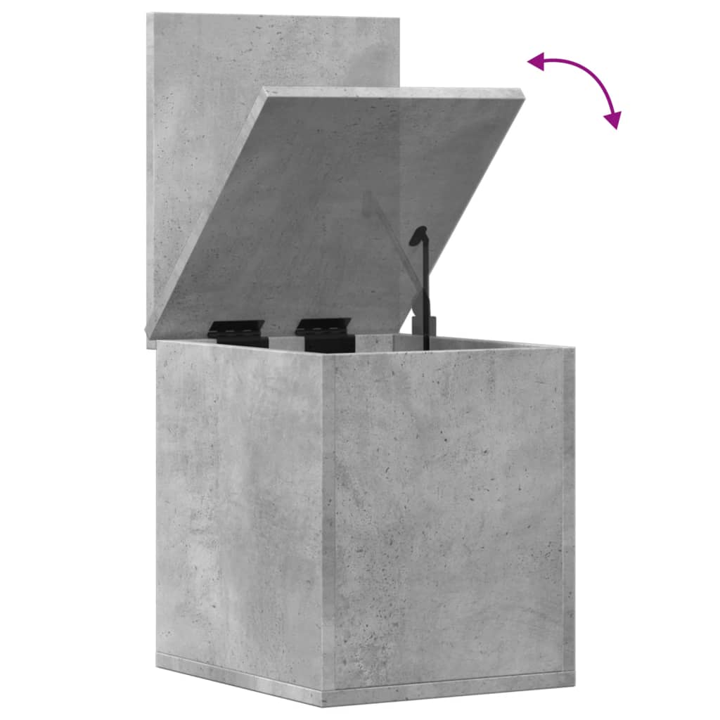 Opbergbox 30x35x35 cm bewerkt hout betongrijs
