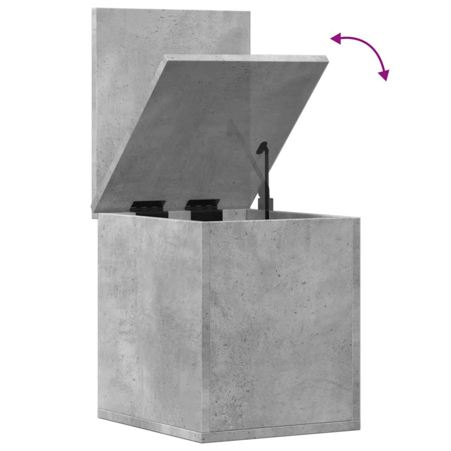 Opbergbox 30x35x35 cm bewerkt hout betongrijs