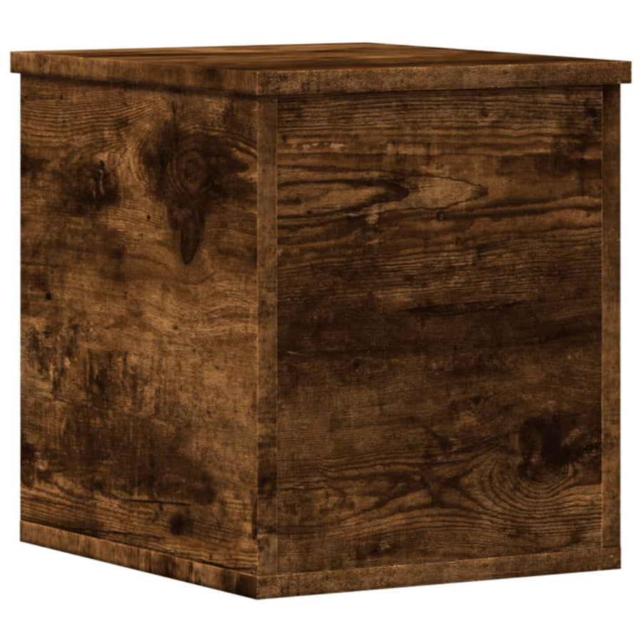 Opbergbox 30x35x35 cm bewerkt hout gerookt eikenkleurig
