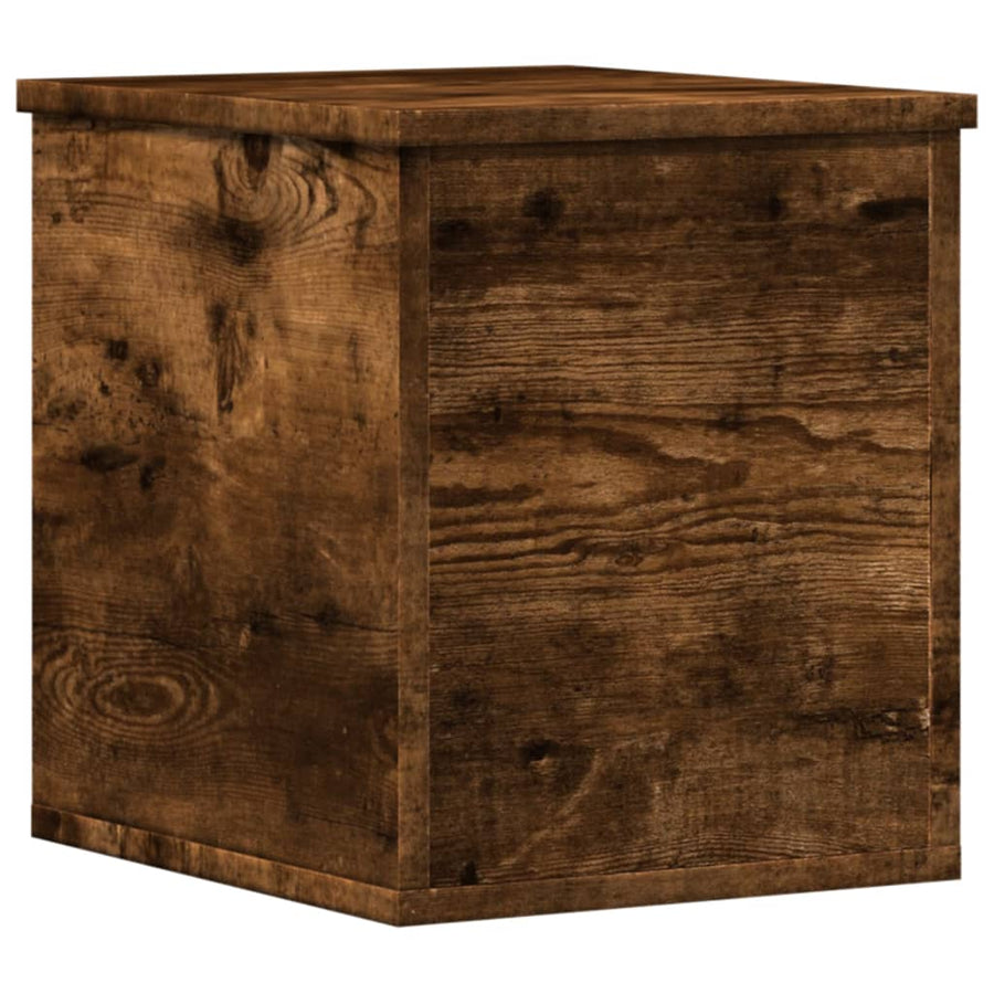 Opbergbox 30x35x35 cm bewerkt hout gerookt eikenkleurig