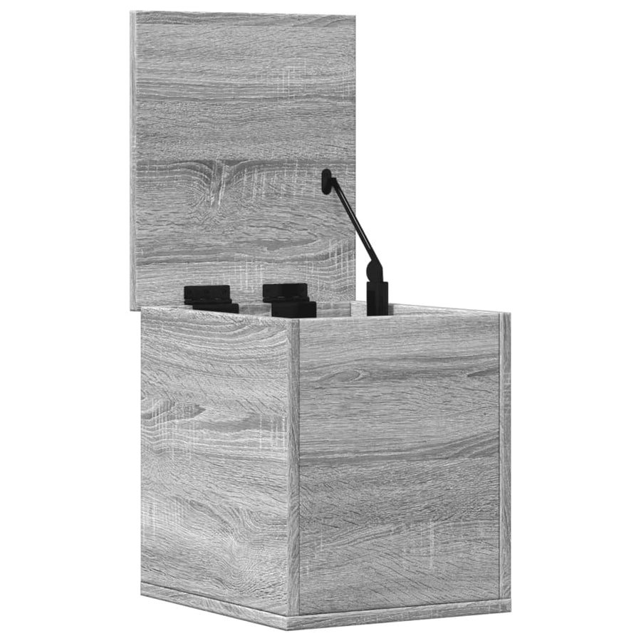 Opbergbox 30x35x35 cm bewerkt hout grijs sonoma eikenkleurig