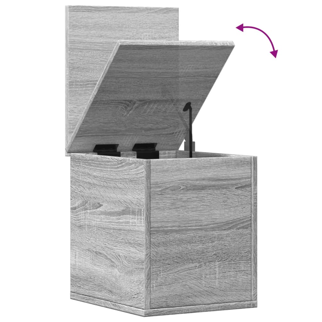Opbergbox 30x35x35 cm bewerkt hout grijs sonoma eikenkleurig