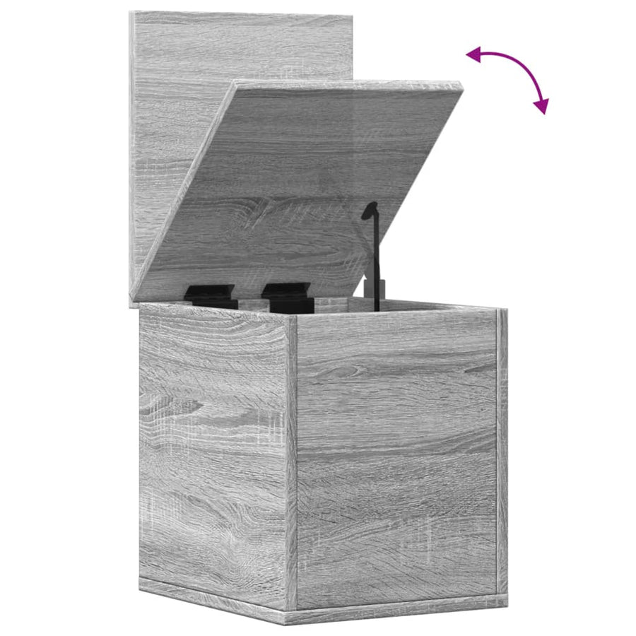 Opbergbox 30x35x35 cm bewerkt hout grijs sonoma eikenkleurig