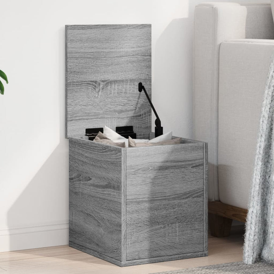 Opbergbox 30x35x35 cm bewerkt hout grijs sonoma eikenkleurig
