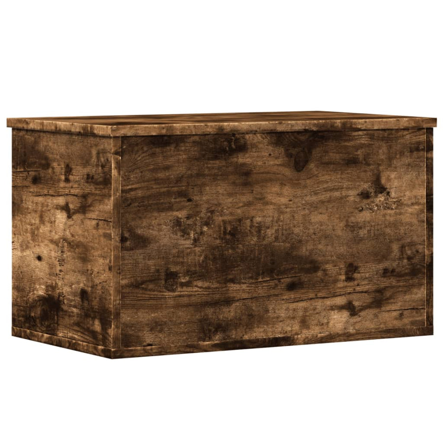 Opbergbox 60x35x35 cm bewerkt hout gerookt eikenkleurig