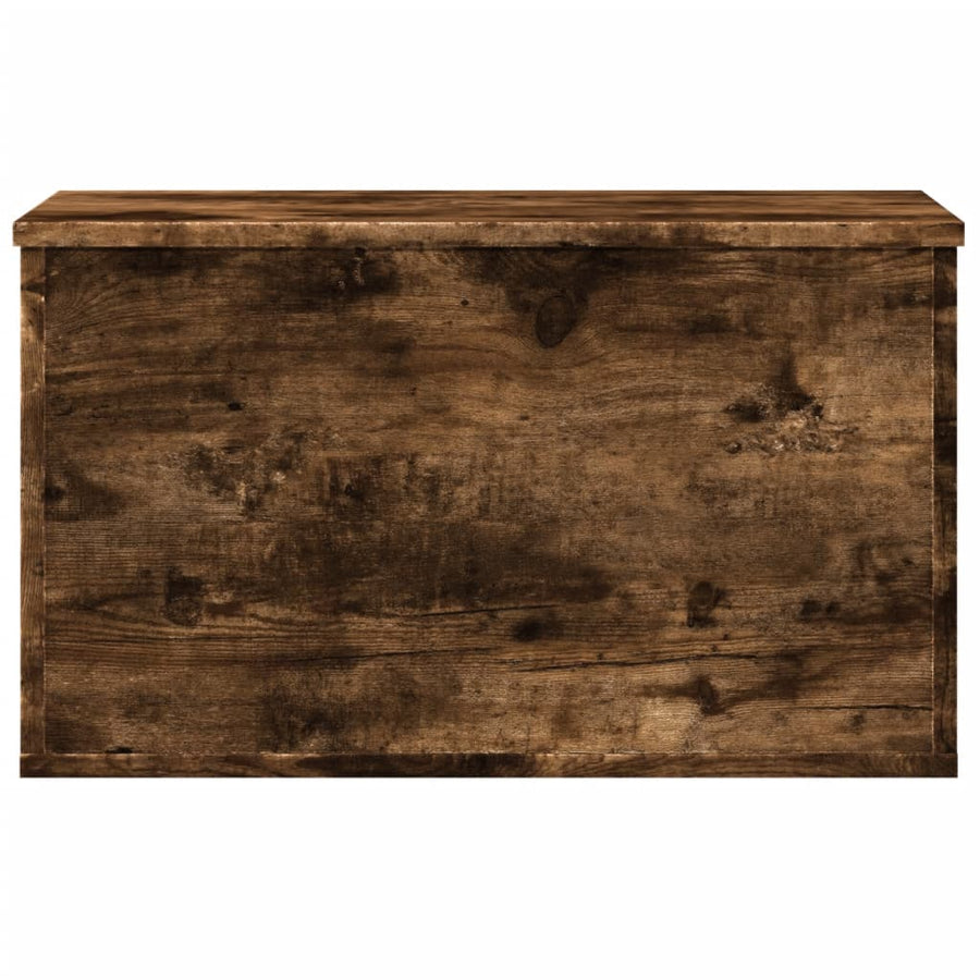Opbergbox 60x35x35 cm bewerkt hout gerookt eikenkleurig