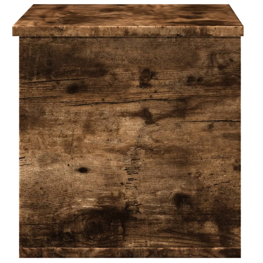 Opbergbox 60x35x35 cm bewerkt hout gerookt eikenkleurig