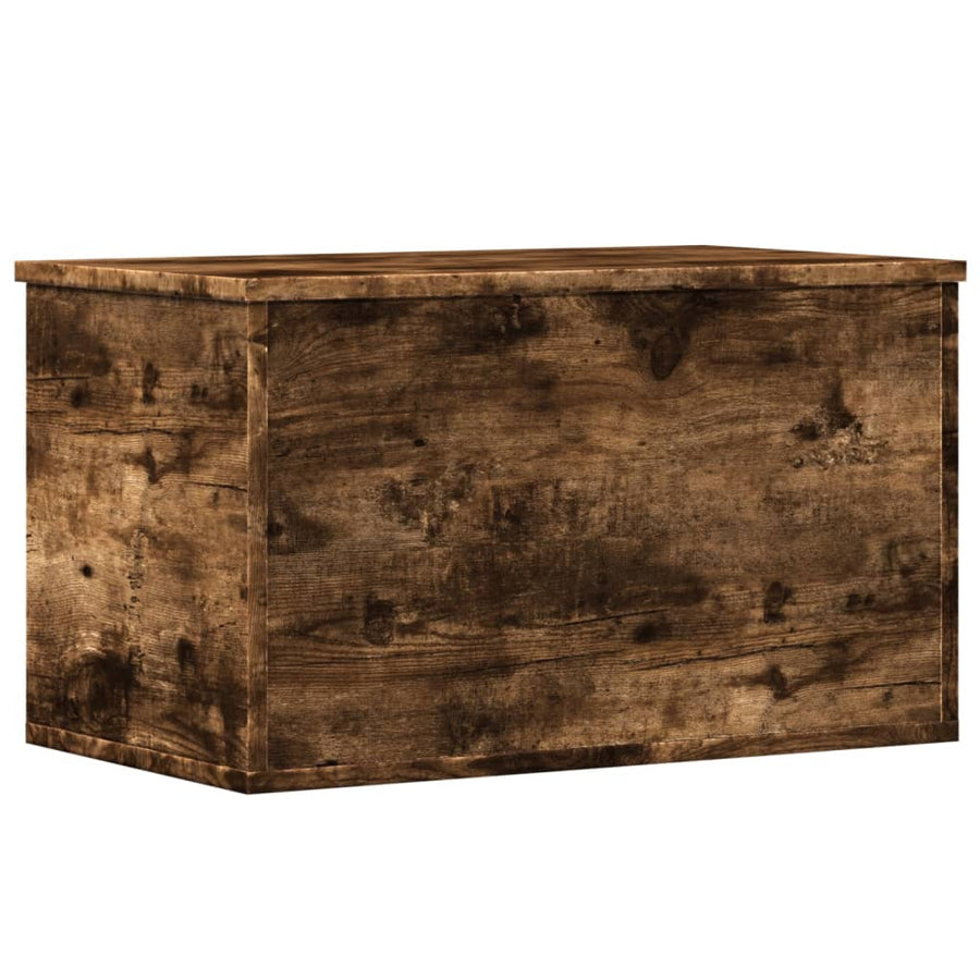 Opbergbox 60x35x35 cm bewerkt hout gerookt eikenkleurig
