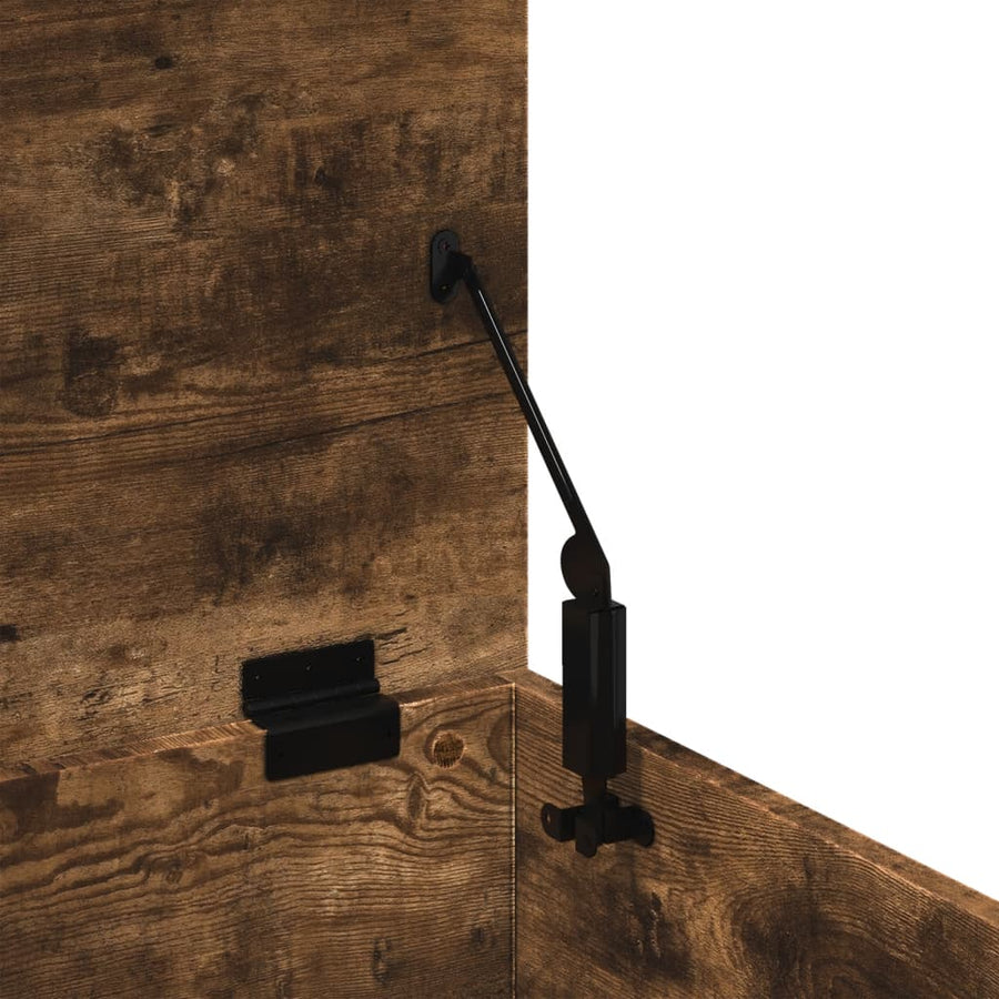 Opbergbox 60x35x35 cm bewerkt hout gerookt eikenkleurig