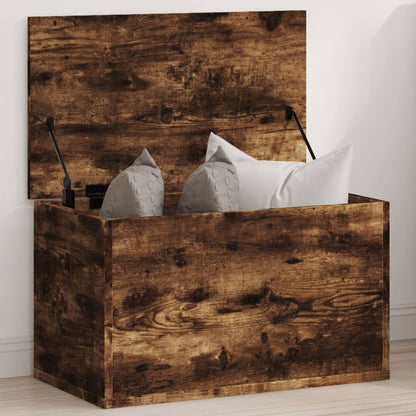 Opbergbox 60x35x35 cm bewerkt hout gerookt eikenkleurig