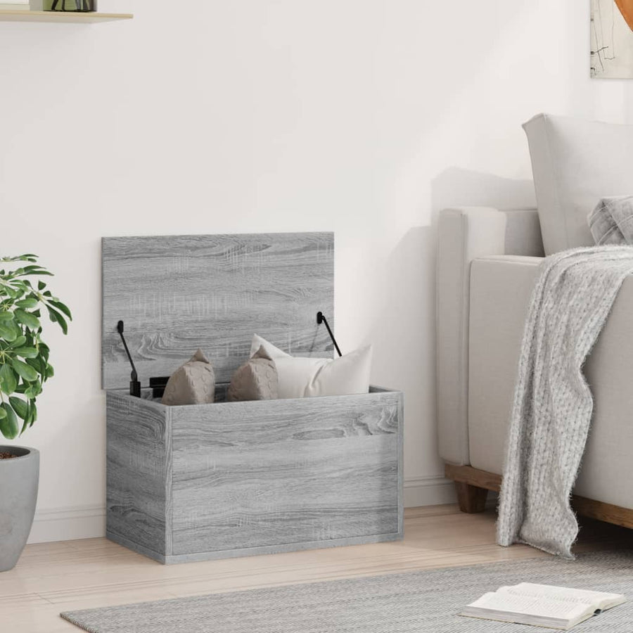 Opbergbox 60x35x35 cm bewerkt hout grijs sonoma eikenkleurig