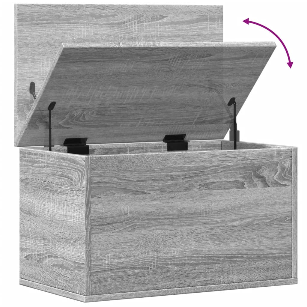 Opbergbox 60x35x35 cm bewerkt hout grijs sonoma eikenkleurig
