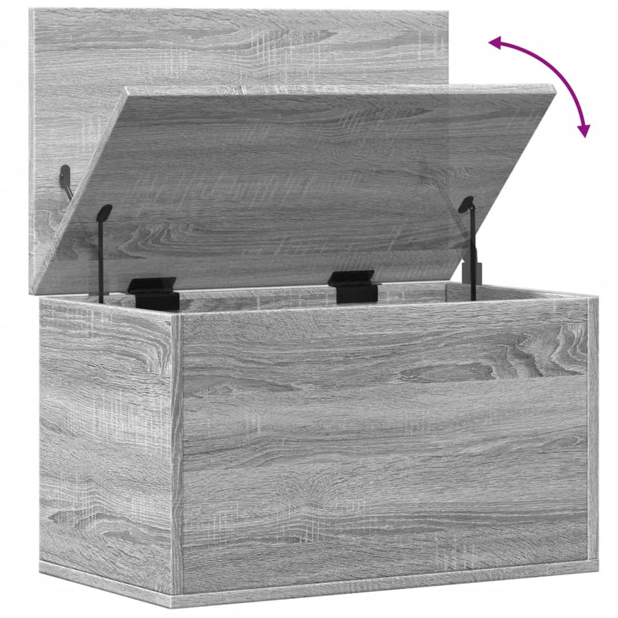 Opbergbox 60x35x35 cm bewerkt hout grijs sonoma eikenkleurig
