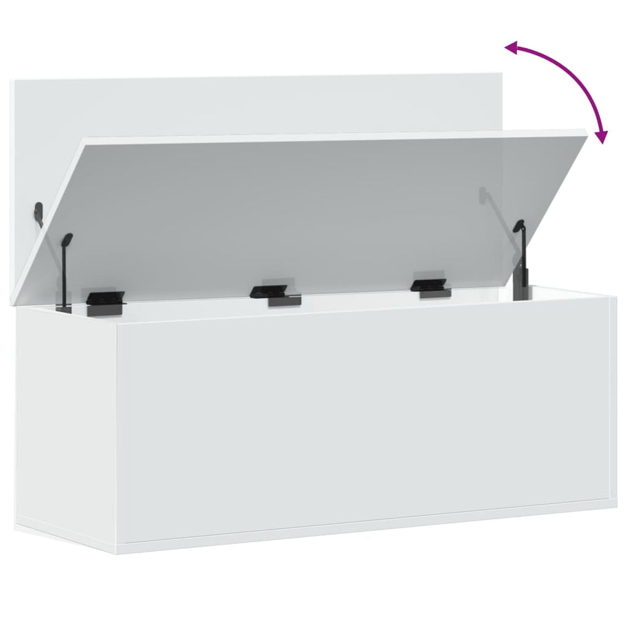 Opbergbox 90x35x35 cm bewerkt hout wit