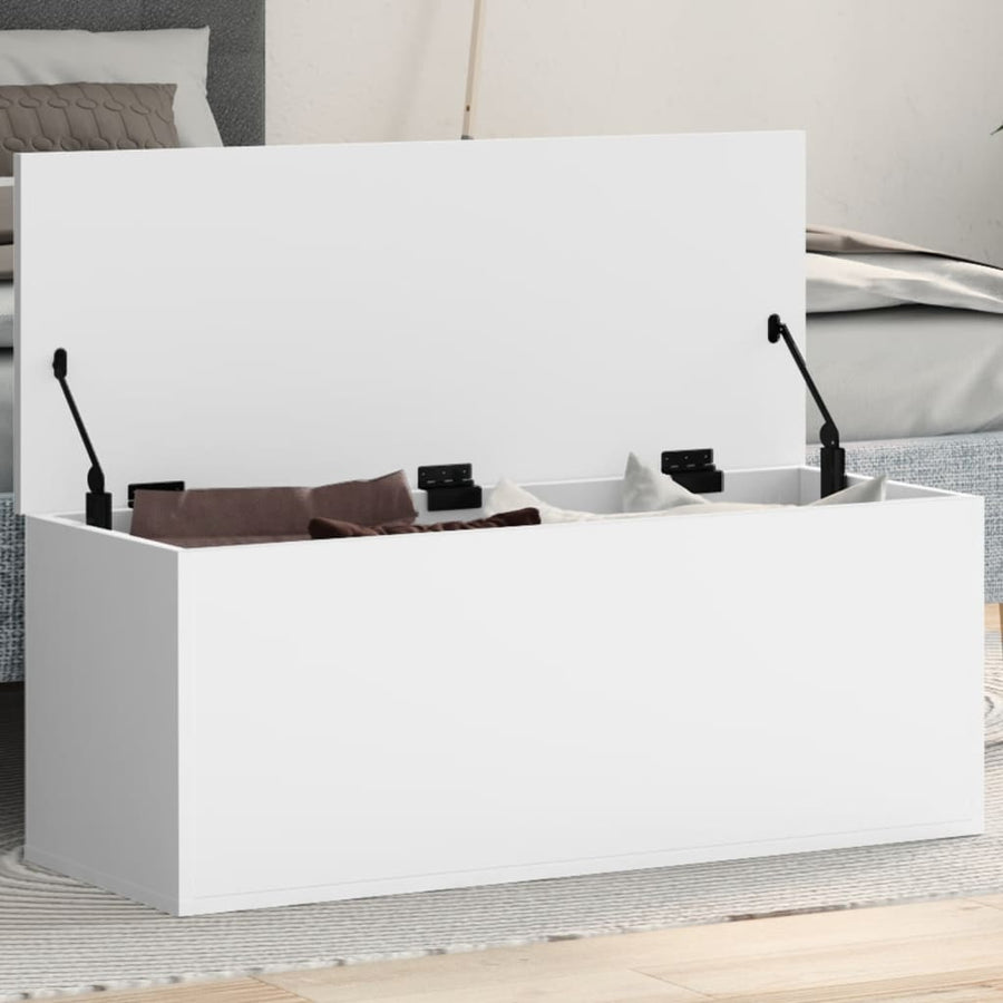 Opbergbox 90x35x35 cm bewerkt hout wit