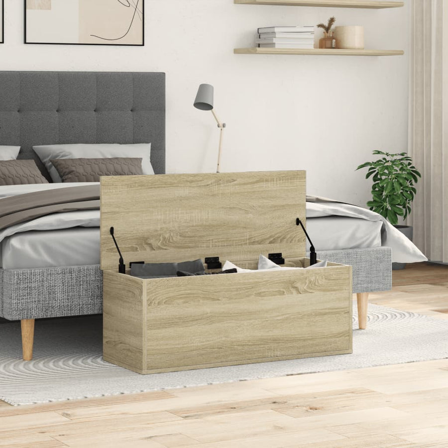 Opbergbox 90x35x35 cm bewerkt hout sonoma eikenkleurig