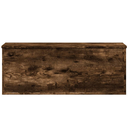 Opbergbox 90x35x35 cm bewerkt hout gerookt eikenkleurig