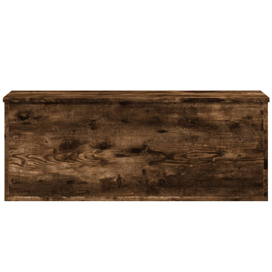 Opbergbox 90x35x35 cm bewerkt hout gerookt eikenkleurig