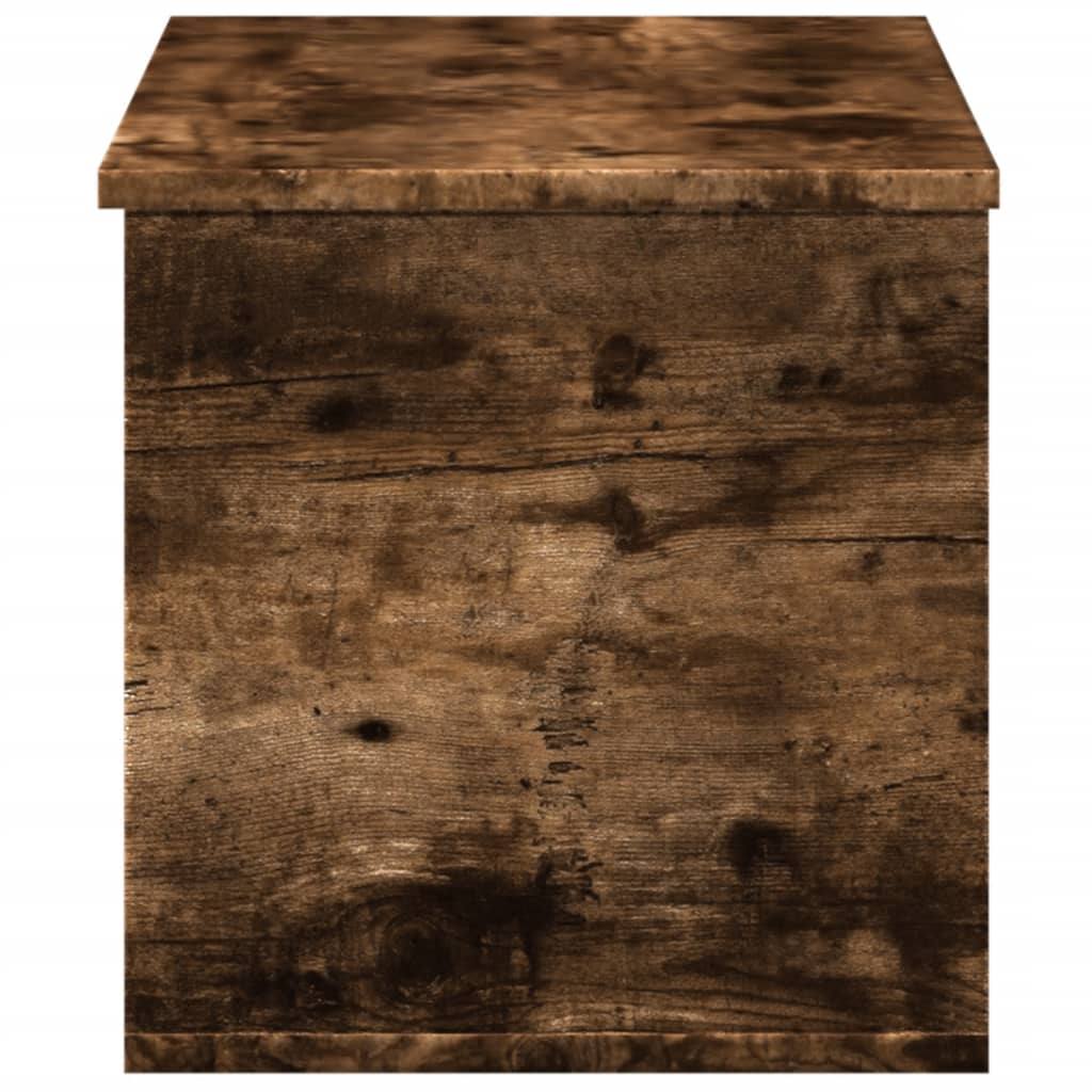 Opbergbox 90x35x35 cm bewerkt hout gerookt eikenkleurig